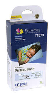 T5570 - PictureMate PicturePack (1 x 6-colour Claria Ink Cartridge + 100 sheets of Photo Paper)