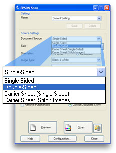 Double or single side scanning
