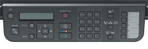 Control panel with line display screen