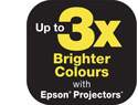Màu sắc tươi sáng hơn tới 3 lần với máy chiếu Epson