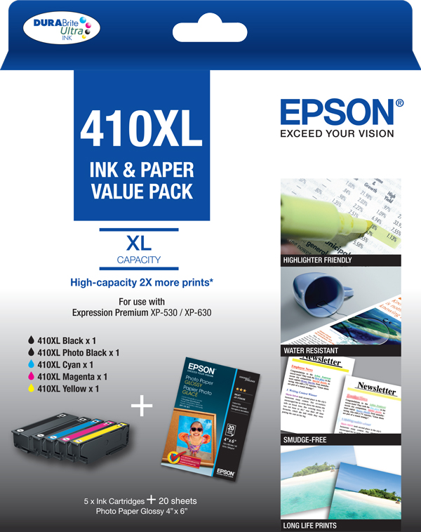 410XL - High Capacity Claria Premium - Ink Cartridge Value Pack 


