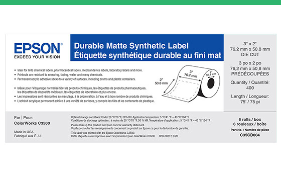 Durable matte synthetic label