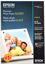 Epson Photo Paper 255gsm Premium Gloss A3 Sheet Media (20pcs)