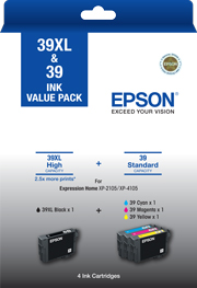 39XL Black + 39 Std Colour (C, M, Y) - Ink Cartridge Value Pack