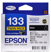 133 - Standard Capacity DURABrite Ultra - Twin Pack Black Ink Cartridge