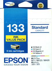 133 - Standard Capacity DURABrite Ultra – 5 x Ink Cartridge Value Pack
