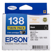138 - High Capacity DURABrite Ultra - Twin Pack Black Ink Cartridge