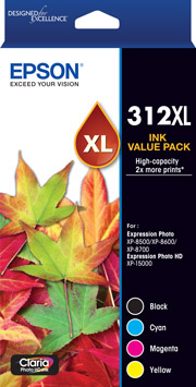 312XL - High Capacity Claria Photo HD - 4 Colour Pack