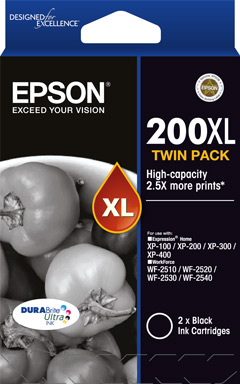 200XL - High Capacity DURABrite Ultra - Twin Pack Black Ink Cartridge