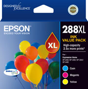 288XL - High Capacity DURABrite Ultra -  Three Colour Ink Cartridge Pack