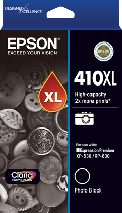 410XL - High Capacity Claria Premium - Photo Black Ink Cartridge