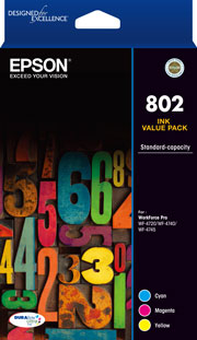 802 - Std Capacity DURABrite Ultra - Three Colour Ink Cartridge Pack