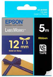Ribbon 12mm Gold on Navy 5 meters