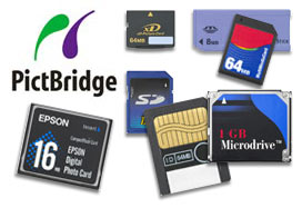 PictBridge and memory card support