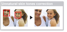 Unnatural skin tones