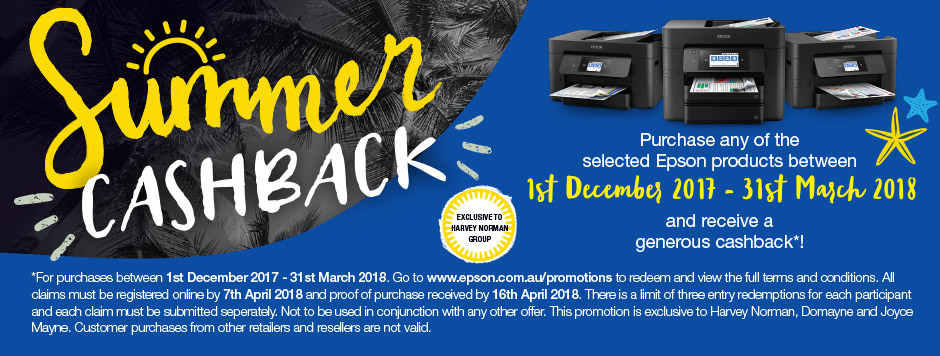 Harvey Norman Summer Cashback Promotion
