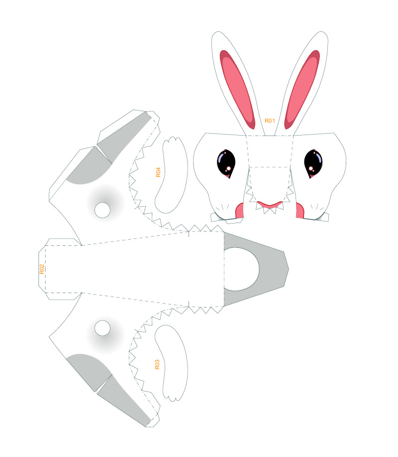 3D Paper Craft Easter Bunny – image 2 of 5